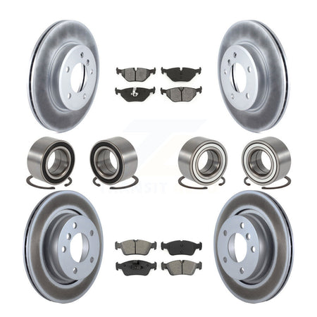 Front Rear Bearings Coated Disc Brake Rotors And Pads Kit (10Pc) For 2001-2005 BMW 325i KBB-113248