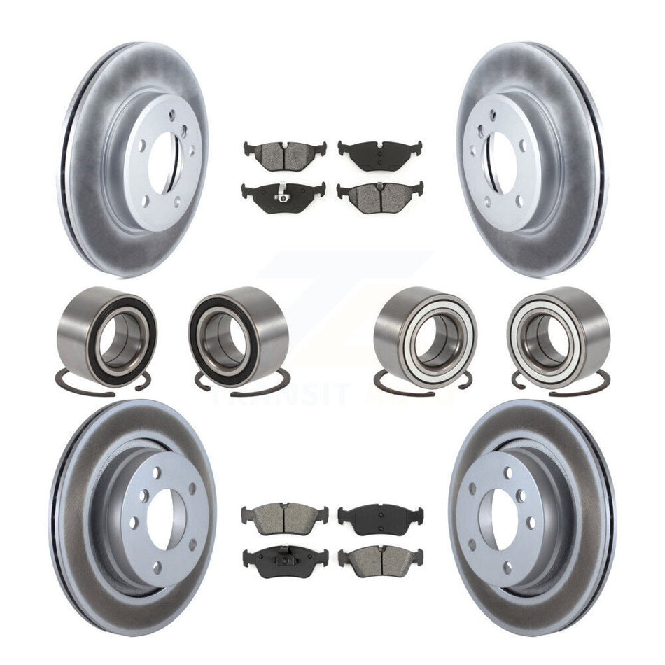 Front Rear Bearings Coated Disc Brake Rotors And Pads Kit (10Pc) For 2001-2005 BMW 325i KBB-113248