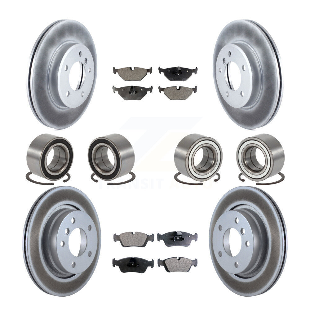 Front Rear Bearings Coated Disc Brake Rotors And Pads Kit (10Pc) For 2001-2005 BMW 325i KBB-113275