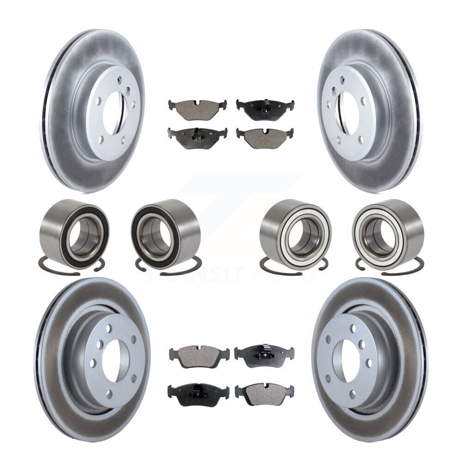 Front Rear Bearings Coated Disc Brake Rotors And Pads Kit (10Pc) For 2001-2005 BMW 325i KBB-113275