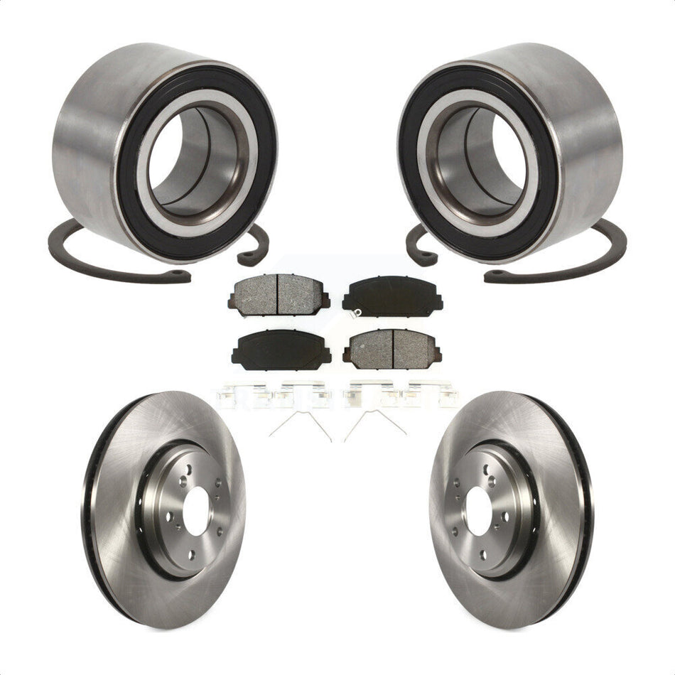 Front Wheel Bearing With Disc Brake Rotors And Semi-Metallic Pads Kit For Honda Civic Acura ILX KBB-113282