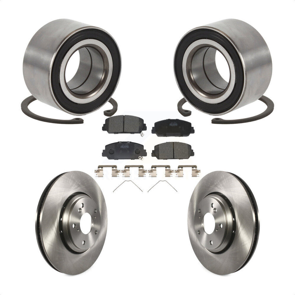 Front Wheel Bearing With Disc Brake Rotors And Ceramic Pads Kit For Honda Civic Acura ILX KBB-113286