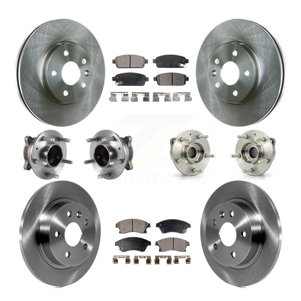 Front Rear Hub Bearing Brake Rotor & Pads Kit (10Pc) For 14-15 Chevrolet Cruze GAS engine KBB-113312