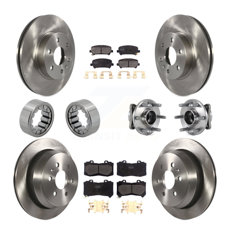 Front Rear Hub Bearing Brake Rotor Pads Shoe Kit (10Pc) For Chevrolet Colorado GMC Canyon KBB-113372