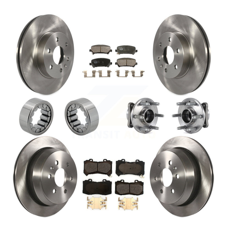 Front Rear Hub Bearing Brake Rotor Pads Shoe Kit (10Pc) For Chevrolet Colorado GMC Canyon KBB-113499