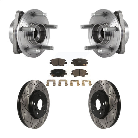 Front Hub Bearing Coated Drill Slot Brake Rotor Pads Kit For Chevrolet Cruze Volt Bolt EV KBB-113678