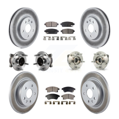 Front Rear Hub Bearing Coated Brake Rotor & Pad Kit (10Pc) For Chevrolet Cruze GAS engine KBB-113713