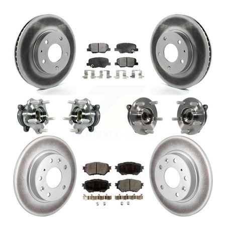 Front Rear Hub Bearings Coated Disc Brake Rotors And Pads Kit (10Pc) For Mazda 3 Sport KBB-113729