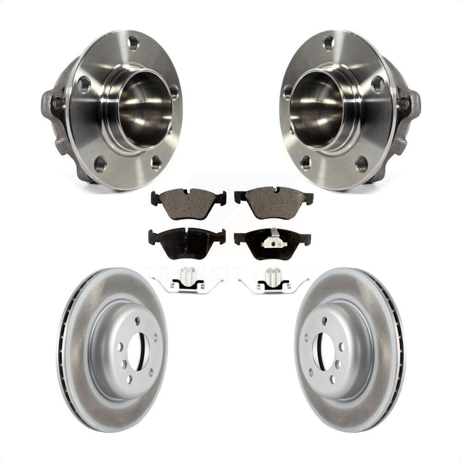 Front Hub Bearing Assembly With Coated Disc Brake Rotors And Semi-Metallic Pads Kit For 2012-2014 BMW 528i Without Performance Brakes 330mm Diameter Rotor KBB-113744