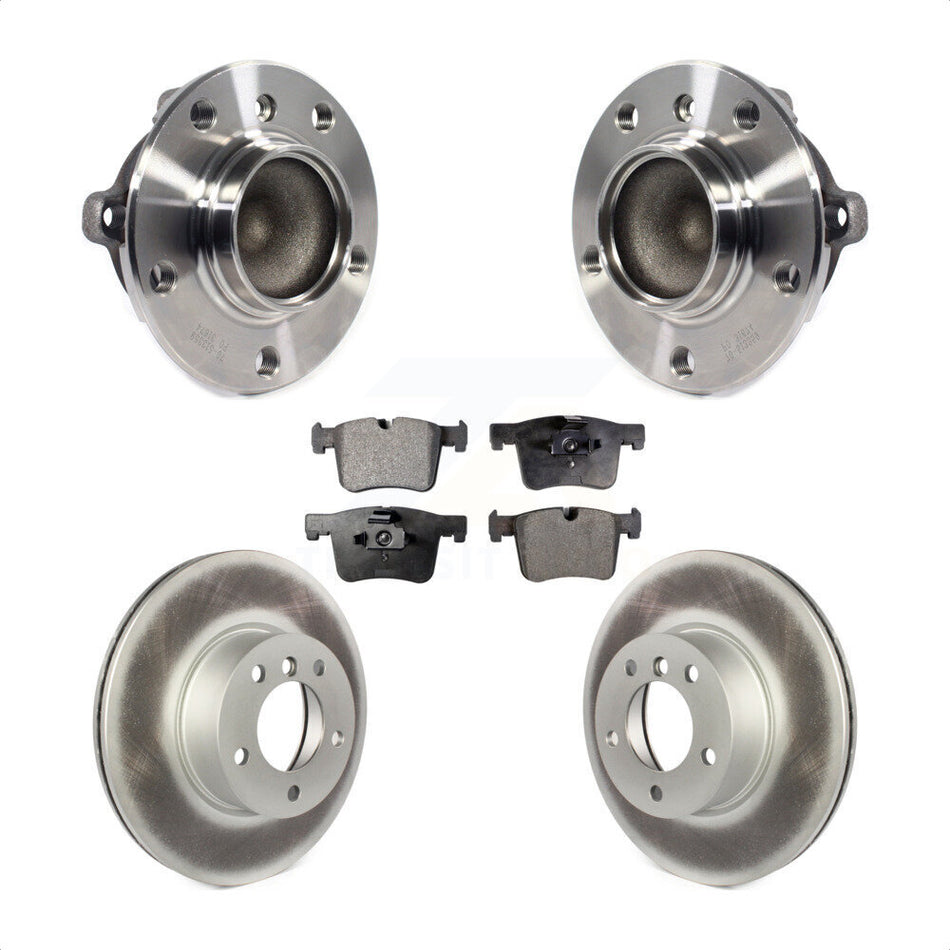 Front Hub Bearing Assembly With Coated Disc Brake Rotors And Semi-Metallic Pads Kit For BMW 328i 320i 428i Gran Coupe 228i 328d KBB-113749
