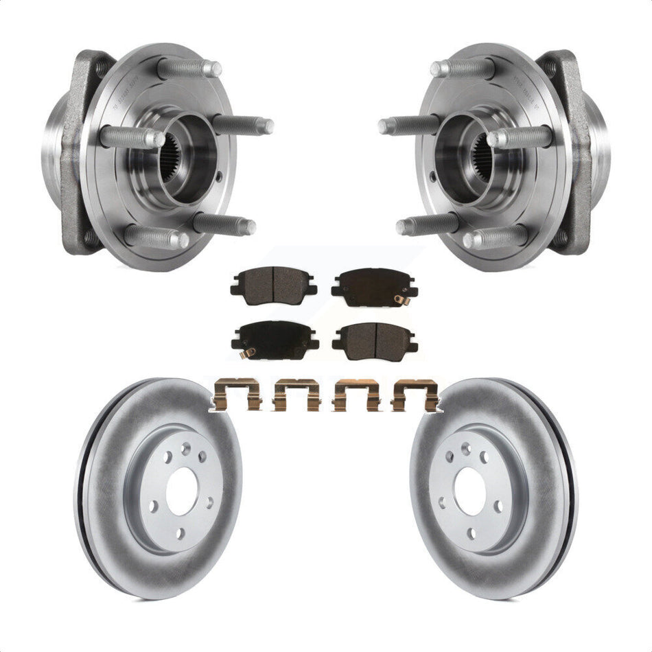 Front Hub Bearing Assembly With Coated Disc Brake Rotors And Semi-Metallic Pads Kit For Chevrolet Volt Bolt EV KBB-113769