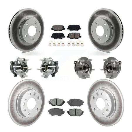 Front Rear Hub Bearings Coated Disc Brake Rotors And Pads Kit (10Pc) For Mazda 3 Sport KBB-113856