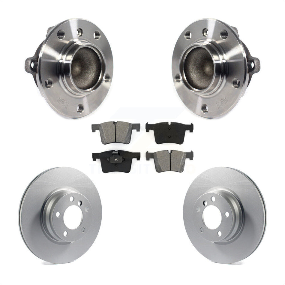 Front Hub Bearing Assembly With Coated Disc Brake Rotors And Semi-Metallic Pads Kit For BMW 328i 428i Gran Coupe 228i KBB-113870