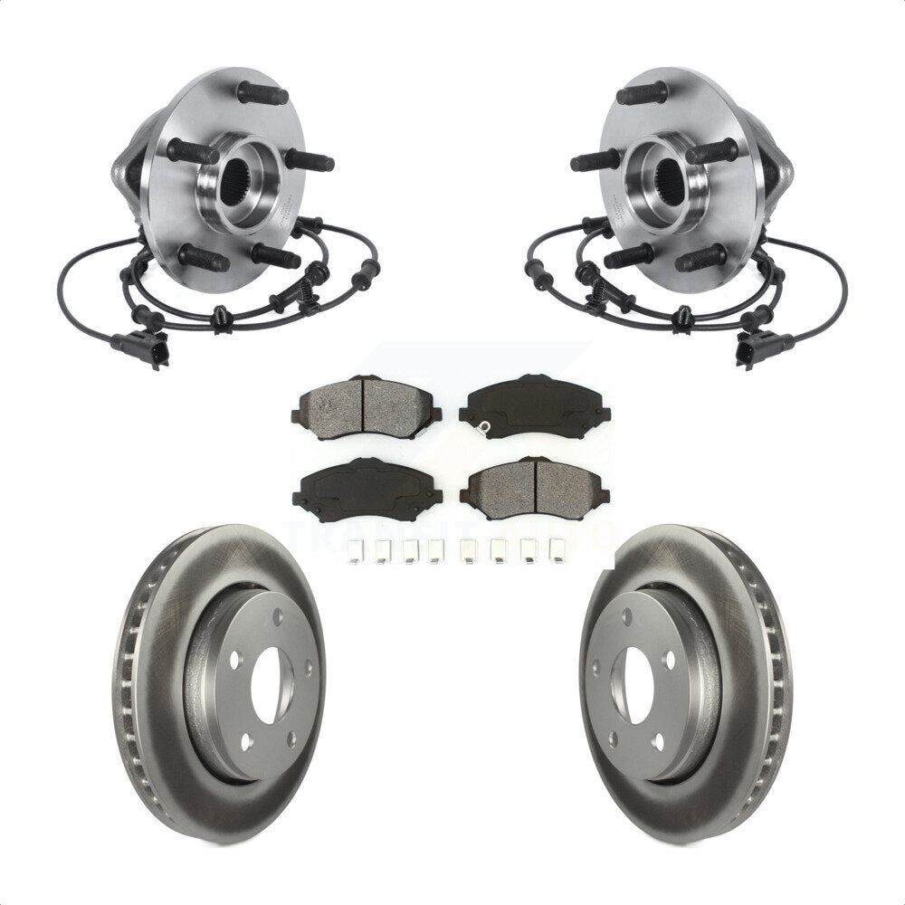 Front Hub Bearing Assembly Coated Disc Brake Rotors And Pads Kit For Jeep Wrangler KBB-113877