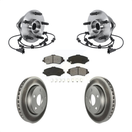 Front Hub Bearing Assembly Coated Disc Brake Rotors And Pads Kit For Jeep Wrangler KBB-113877