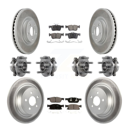 Front Rear Hub Bearing Coated Disc Brake Rotor Pad Kit (10Pc) For Lincoln Continental AWD KBB-113956