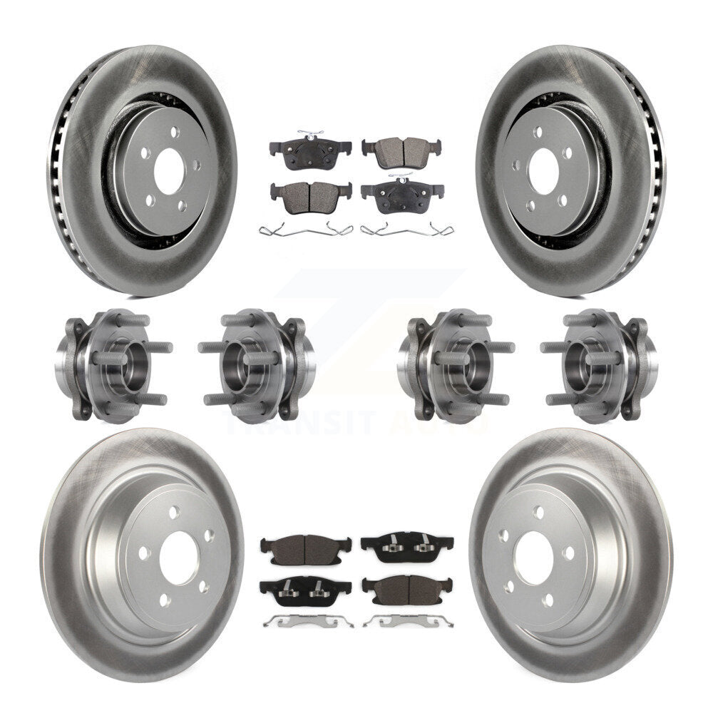 Front Rear Hub Bearing Coat Brake Rotor Pad Kit (10Pc) For Ford Edge Lincoln Nautilus MKX KBB-113958