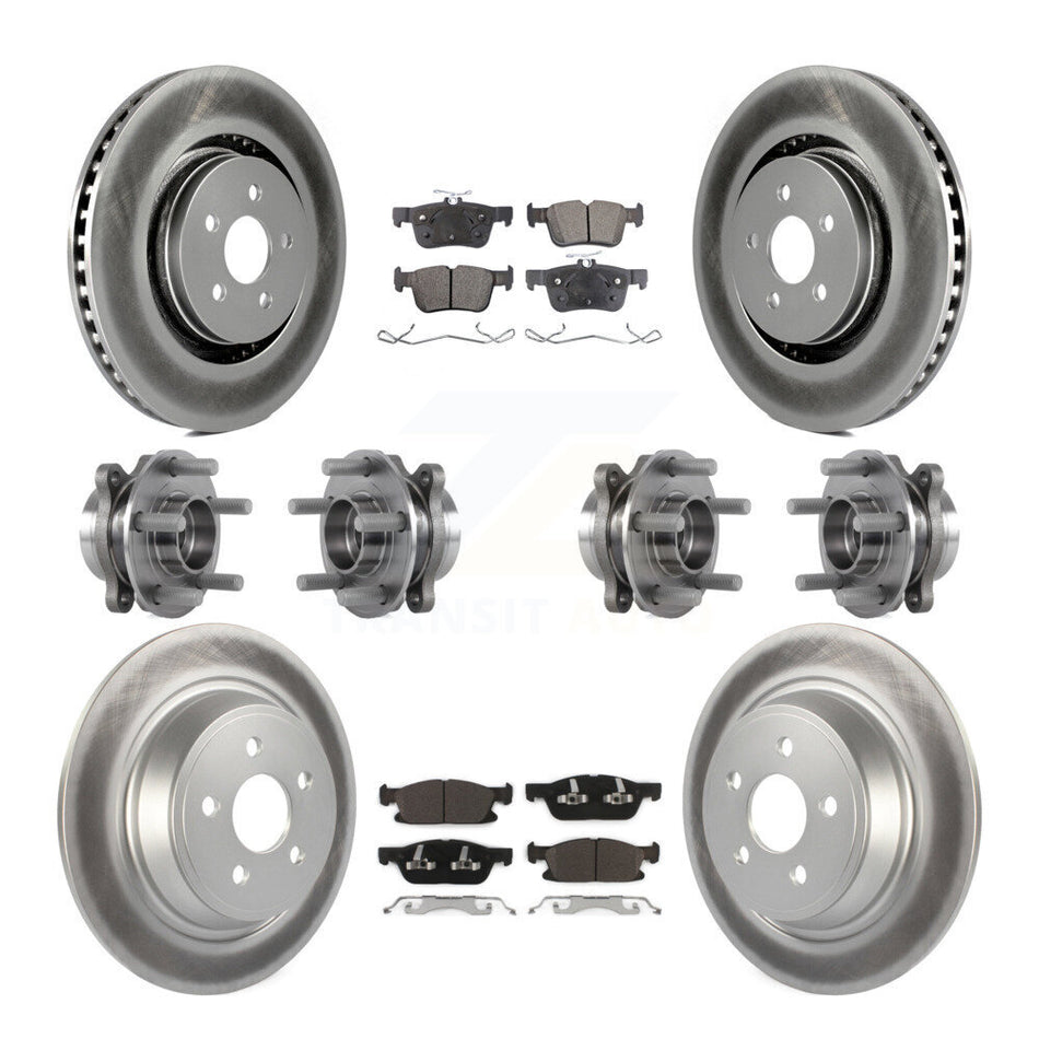 Front Rear Hub Bearing Coat Brake Rotor Pad Kit (10Pc) For Ford Edge Lincoln Nautilus MKX KBB-113958
