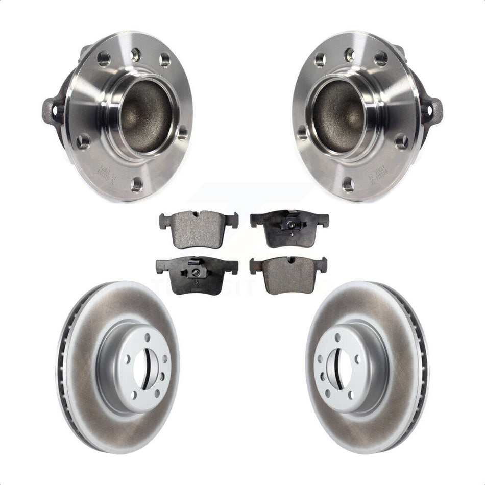 Front Hub Bearing Assembly With Coated Disc Brake Rotors And Ceramic Pads Kit For BMW 435i 335i Gran Coupe Without Blue Painted Calipers KBB-113969