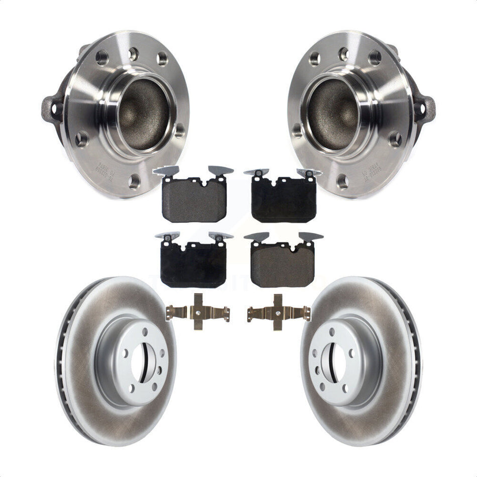 Front Hub Bearing Assembly With Coated Disc Brake Rotors And Ceramic Pads Kit For BMW 328i 428i Gran Coupe 340i 435i ActiveHybrid 3 KBB-113970