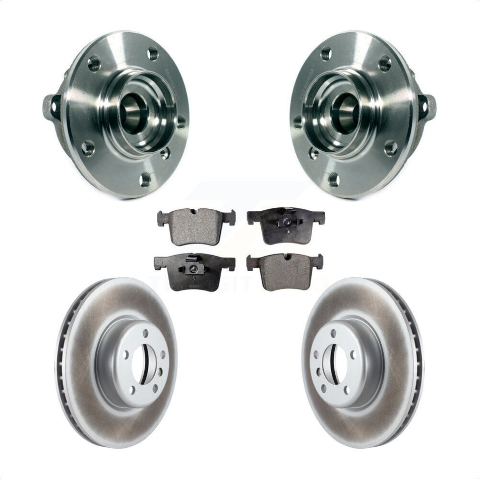 Front Hub Bearing Assembly With Coated Disc Brake Rotors And Ceramic Pads Kit For BMW 335i xDrive 328i GT 435i Gran Coupe KBB-113975