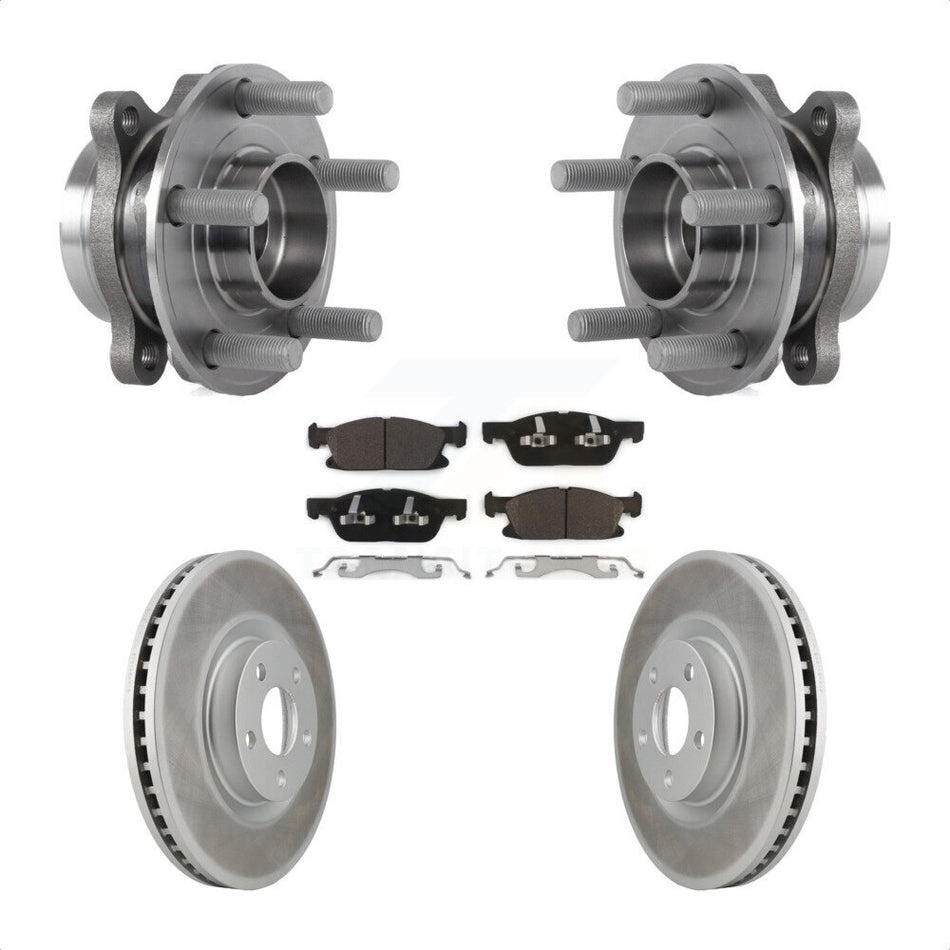 Front Hub Bearing Assembly With Coated Disc Brake Rotors And Ceramic Pads Kit For Ford Edge KBB-113983