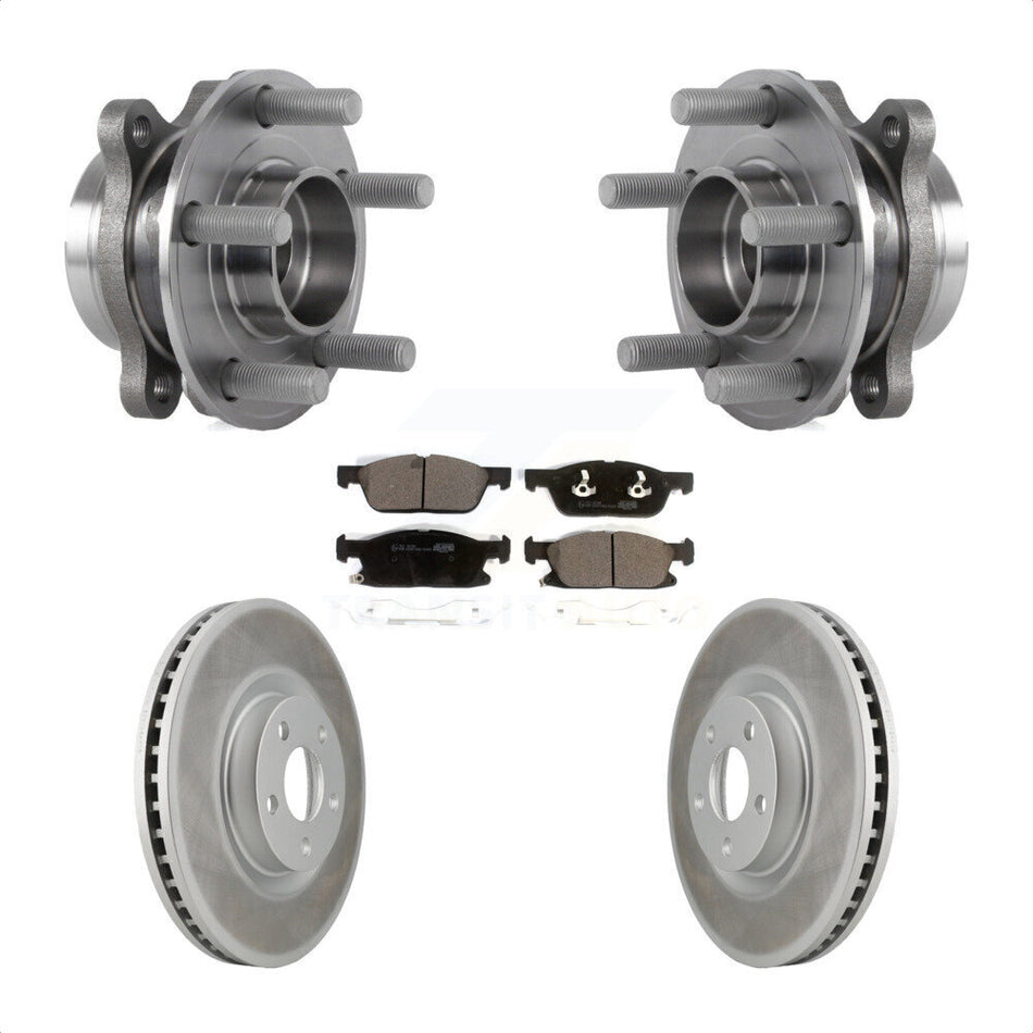 Front Hub Bearing Assembly With Coated Disc Brake Rotors And Ceramic Pads Kit For 2018 Lincoln Continental 316mm Diameter Rotor KBB-113984