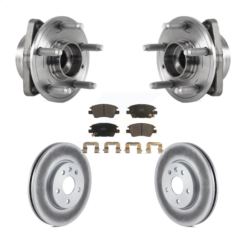 Front Hub Bearing Assembly With Coated Disc Brake Rotors And Ceramic Pads Kit For Chevrolet Volt Bolt EV KBB-113987