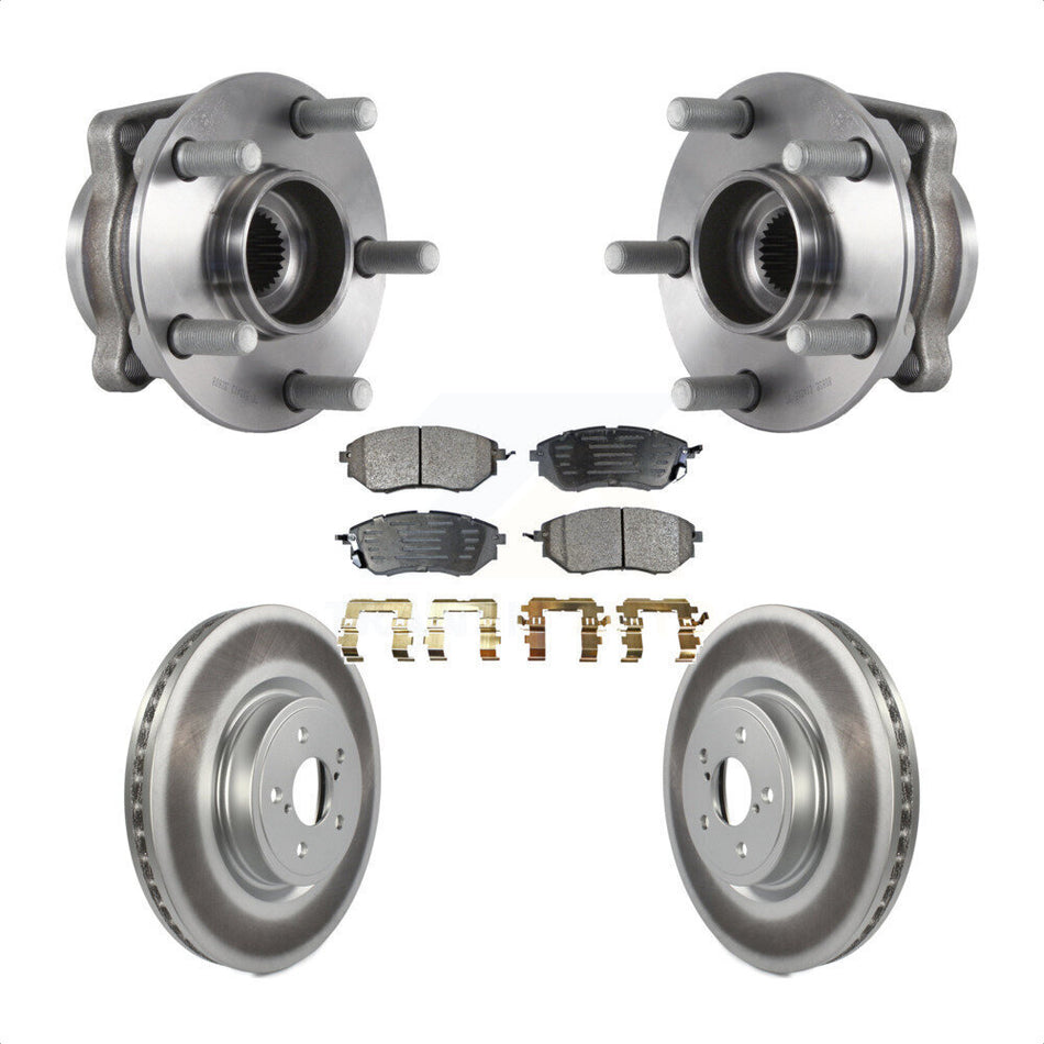 Front Hub Bearing Assembly With Coated Disc Brake Rotors And Ceramic Pads Kit For Subaru Forester 2.0L KBB-113992