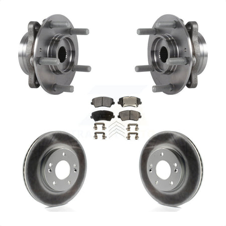 Front Hub Bearing Assembly Coated Brake Rotor And Pad Kit For Hyundai Veloster Elantra GT KBB-113994