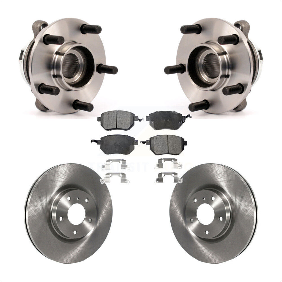 Front Hub Bearing Assembly With Disc Brake Rotors And Semi-Metallic Pads Kit For Nissan Murano KBB-114046