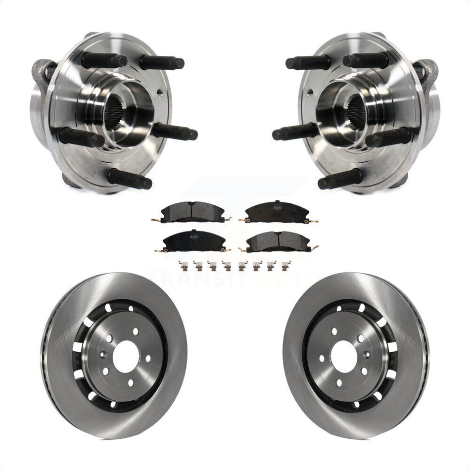 Front Hub Bearing Assembly With Disc Brake Rotors And Semi-Metallic Pads Kit For Ford Taurus Police Interceptor Sedan Special Service KBB-114048