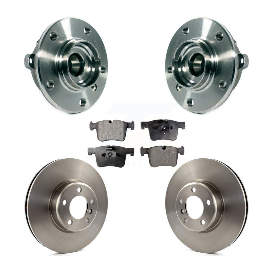 Front Hub Bearing Assembly With Disc Brake Rotors And Semi-Metallic Pads Kit For BMW 335i xDrive 328i GT 435i Gran Coupe KBB-114055