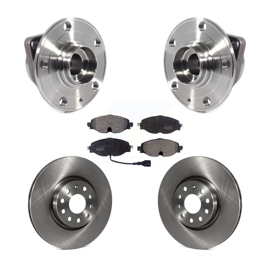 Front Hub Bearing Assembly With Disc Brake Rotors And Semi-Metallic Pads Kit For Volkswagen GTI Audi Golf Alltrack A3 Sportback e-tron TT Quattro KBB-114059
