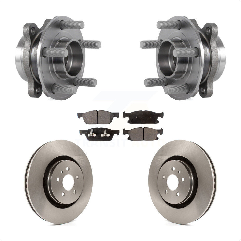Front Hub Bearing Assembly With Disc Brake Rotors And Semi-Metallic Pads Kit For Ford Edge Lincoln MKX Nautilus KBB-114063
