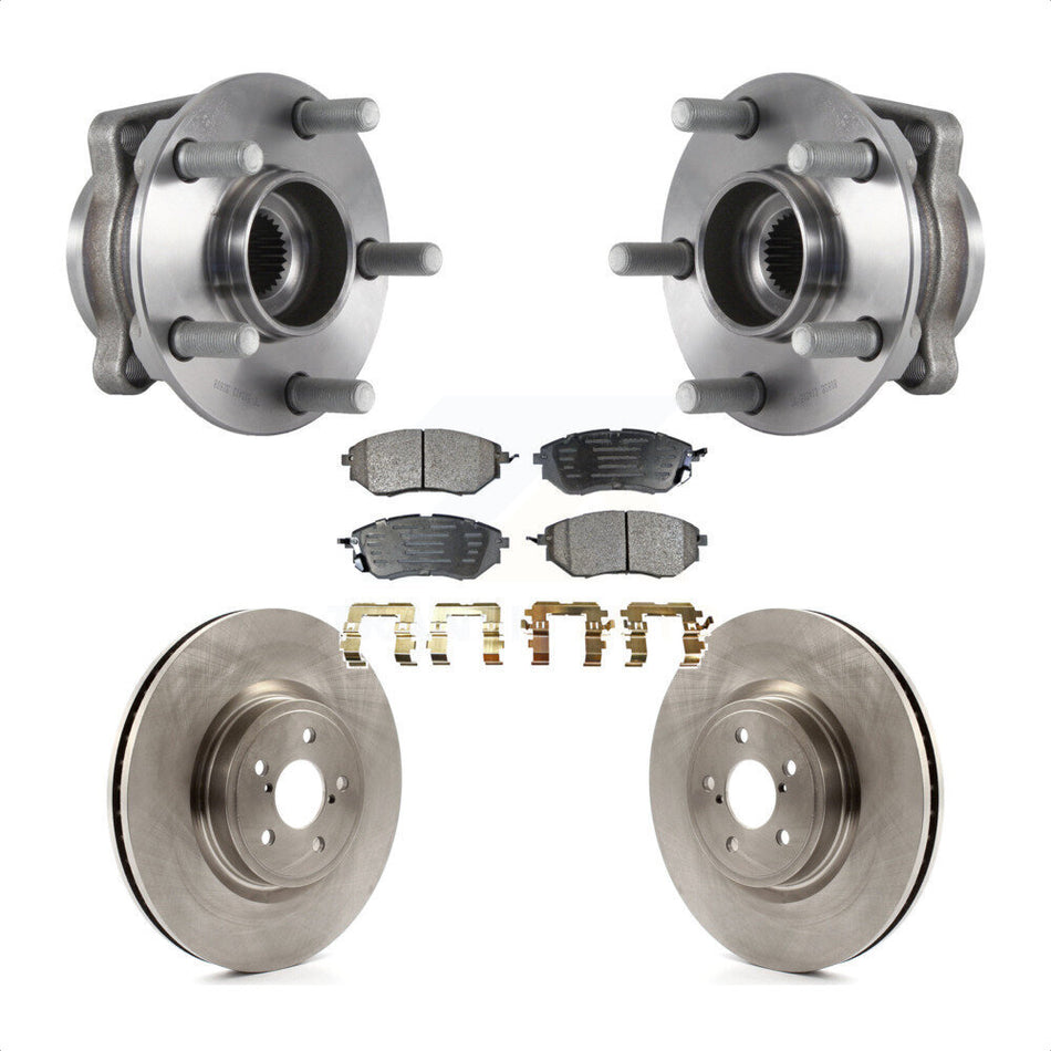 Front Hub Bearing Assembly With Disc Brake Rotors And Semi-Metallic Pads Kit For Subaru Forester 2.0L KBB-114070