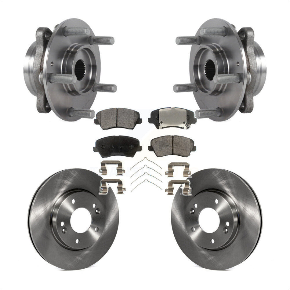 Front Hub Bearing Assembly Disc Brake Rotors And Pads Kit For Hyundai Veloster Elantra GT KBB-114072