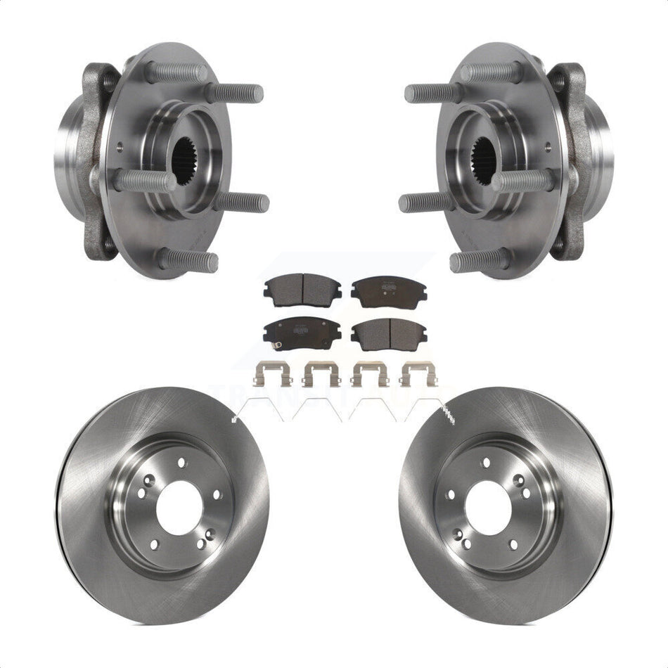 Front Hub Bearing Assembly With Disc Brake Rotors And Semi-Metallic Pads Kit For 2017-2020 Hyundai Elantra 1.6L KBB-114074