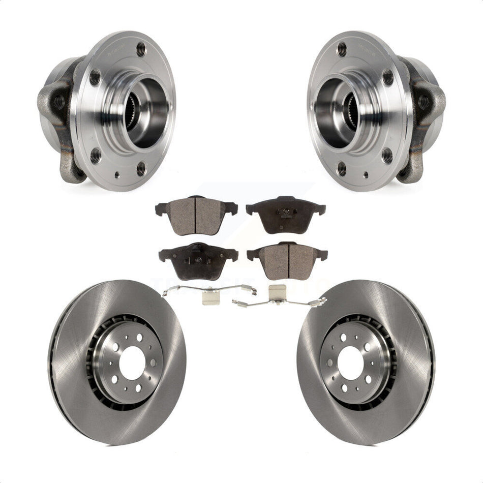 Front Hub Bearing Assembly With Disc Brake Rotors And Semi-Metallic Pads Kit For 2008-2014 Volvo XC90 336mm Diameter Rotor KBB-114077