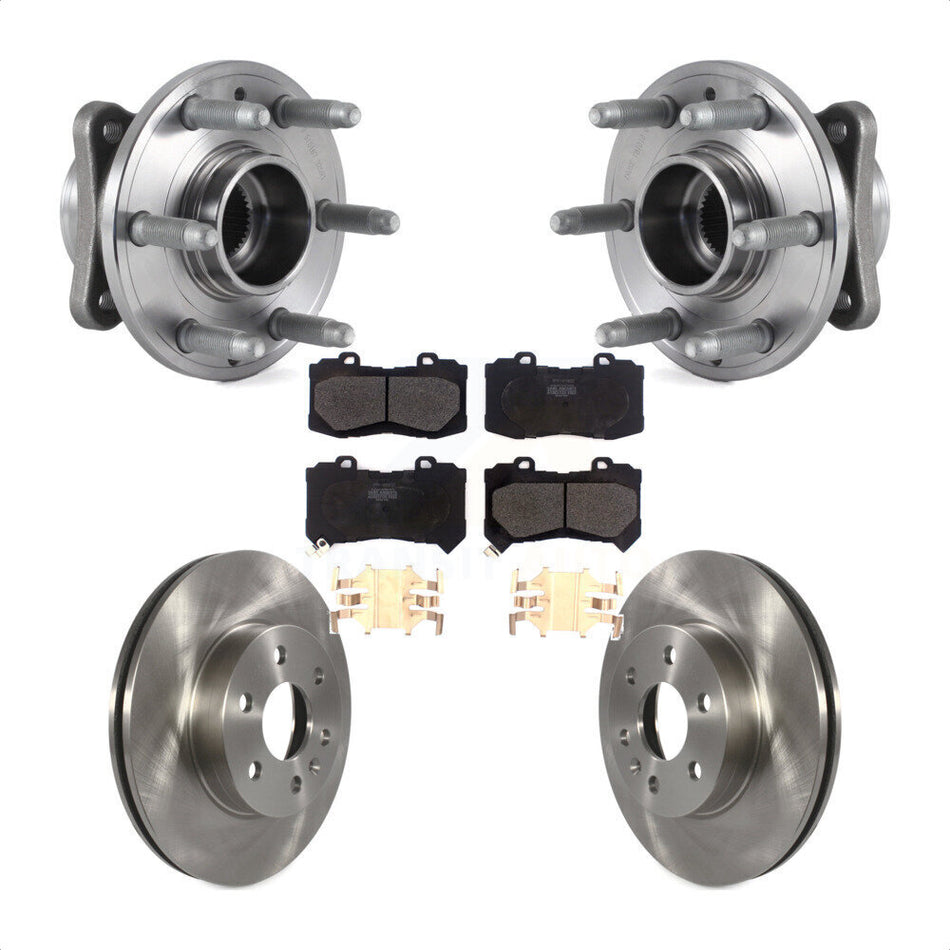 Front Hub Bearing Assembly With Disc Brake Rotors And Semi-Metallic Pads Kit For 2015-2020 Chevrolet Colorado GMC Canyon 4WD KBB-114086