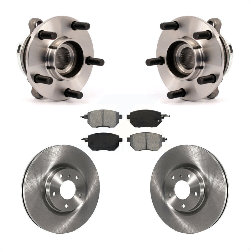 Front Hub Bearing Assembly With Disc Brake Rotors And Semi-Metallic Pads Kit For Nissan Murano KBB-114090