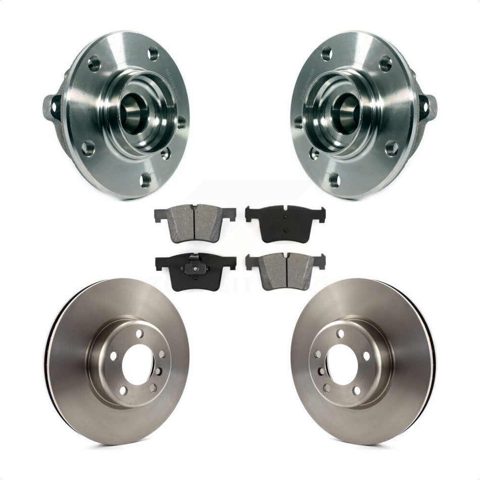 Front Hub Bearing Assembly With Disc Brake Rotors And Semi-Metallic Pads Kit For BMW 335i xDrive 328i GT 435i Gran Coupe KBB-114098