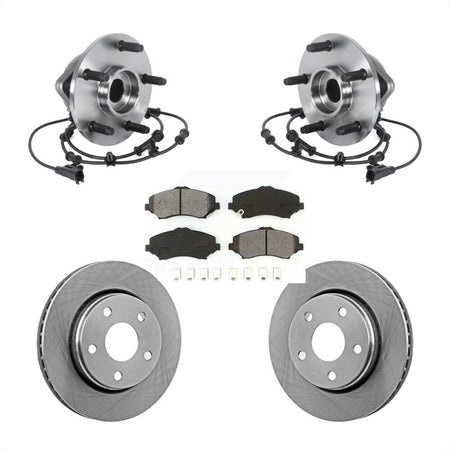 Front Hub Bearing Assembly Disc Brake Rotors And Semi-Metallic Pads Kit For Jeep Wrangler KBB-114099
