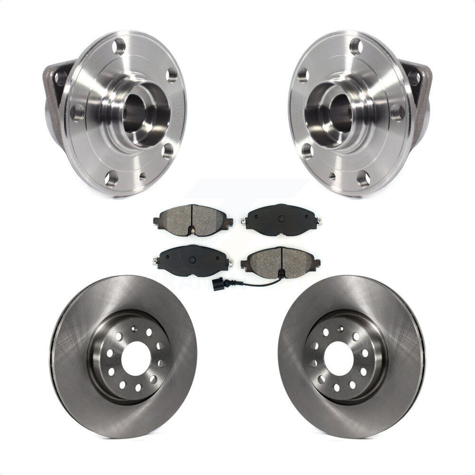 Front Hub Bearing Assembly With Disc Brake Rotors And Semi-Metallic Pads Kit For Volkswagen GTI Audi Golf Alltrack A3 Sportback e-tron TT Quattro KBB-114100