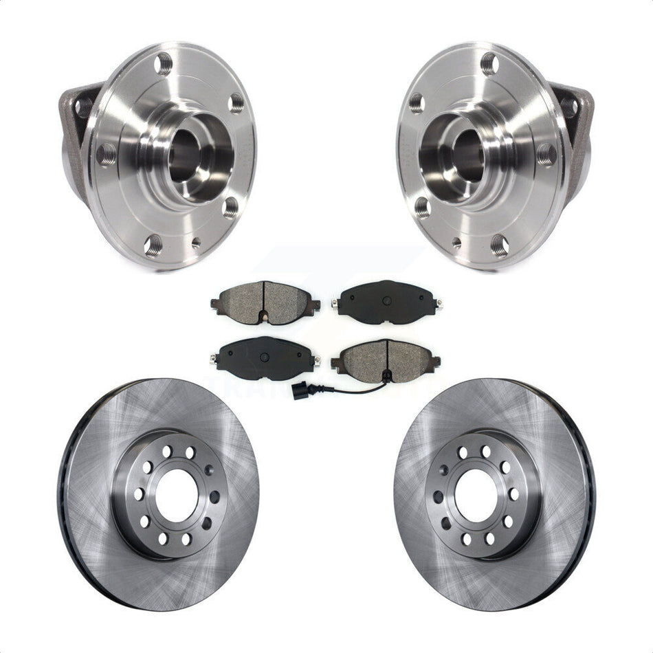 Front Hub Bearing Assembly With Disc Brake Rotors And Semi-Metallic Pads Kit For Volkswagen Jetta Golf SportWagen Audi A3 KBB-114101