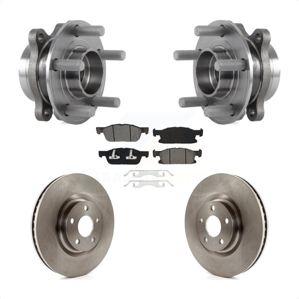 Front Hub Bearing Assembly With Disc Brake Rotors And Semi-Metallic Pads Kit For Ford Edge KBB-114102
