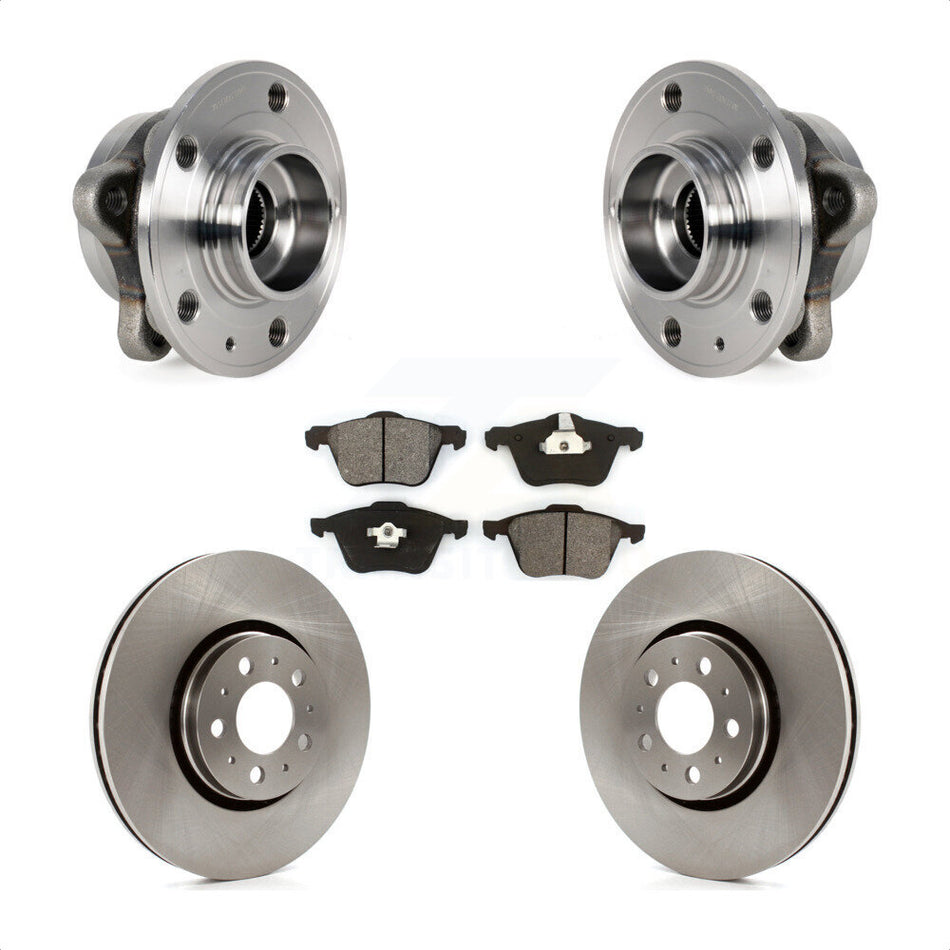 Front Hub Bearing Assembly With Disc Brake Rotors And Semi-Metallic Pads Kit For 2008-2014 Volvo XC90 316mm Diameter Rotor KBB-114111