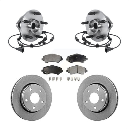Front Hub Bearing Assembly Disc Brake Rotors And Ceramic Pads Kit For Jeep Wrangler KBB-114136