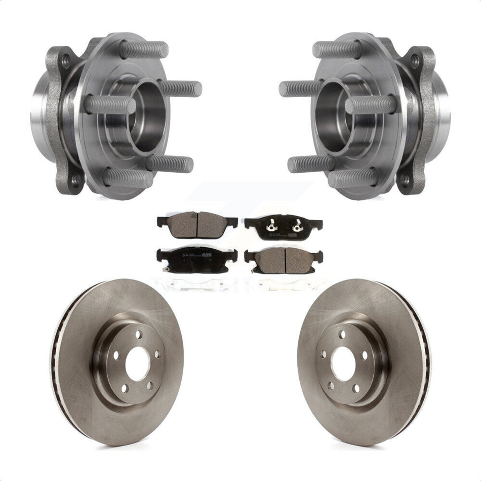 Front Hub Bearing Assembly With Disc Brake Rotors And Ceramic Pads Kit For 2018 Lincoln Continental 316mm Diameter Rotor KBB-114141