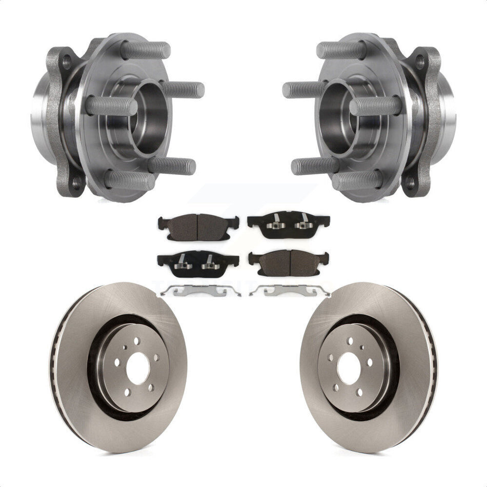 Front Hub Bearing Assembly With Disc Brake Rotors And Ceramic Pads Kit For Ford Edge Lincoln MKX Nautilus KBB-114142